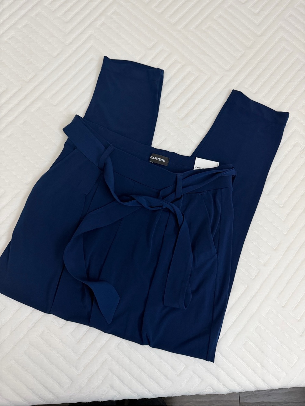 Express || navy blue jersey sash pant